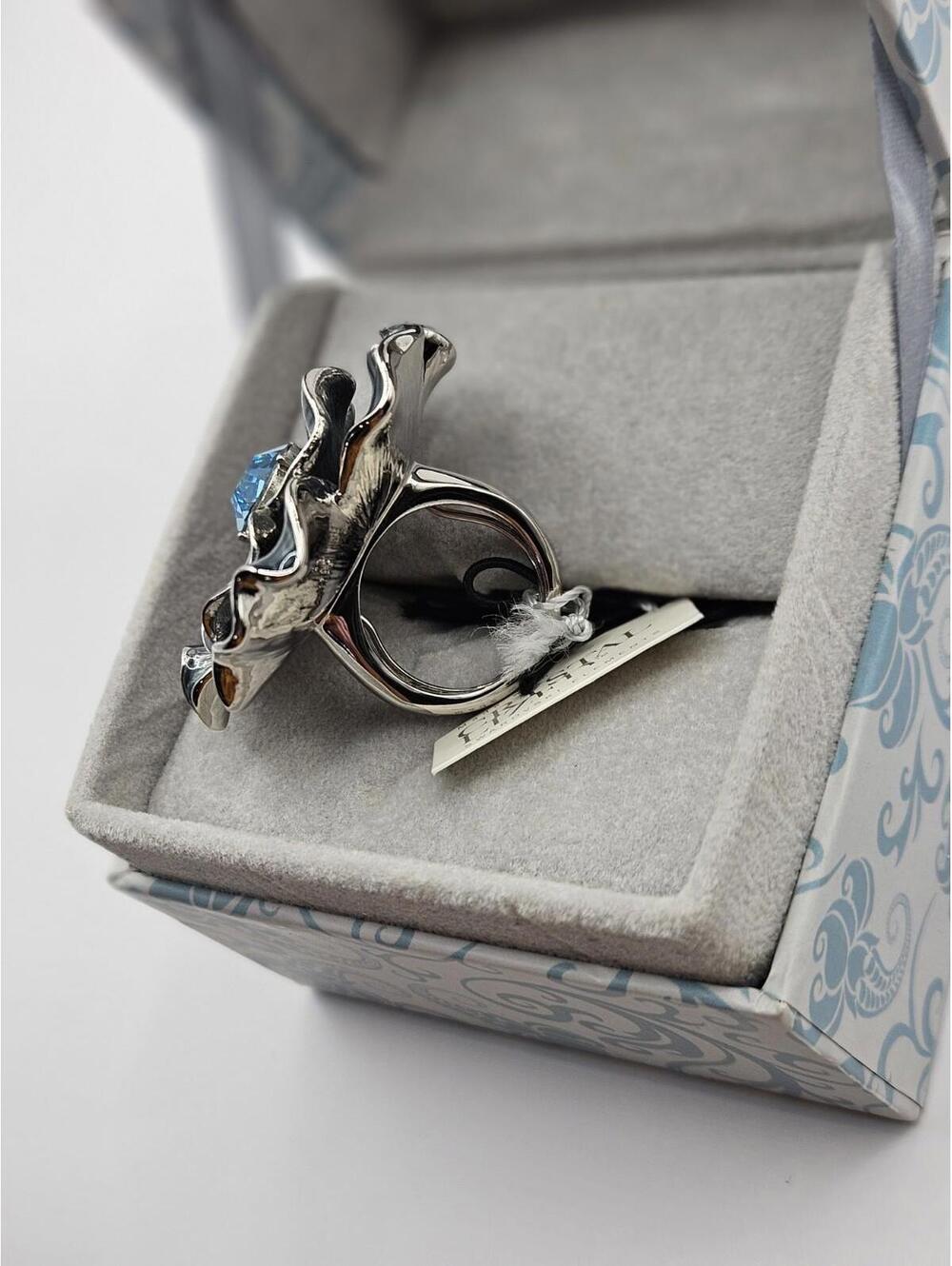 Argento SC Cocktail Ring Adjustable Band Made With Swarovski Elements New In BOX - Picture 4 of 8